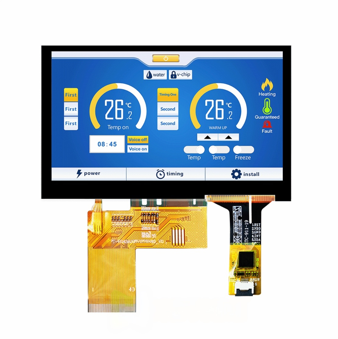 4.3 inch Ultra Wide Temperature IPS TFT LCD Module 1000Nits 800x480 Pixels